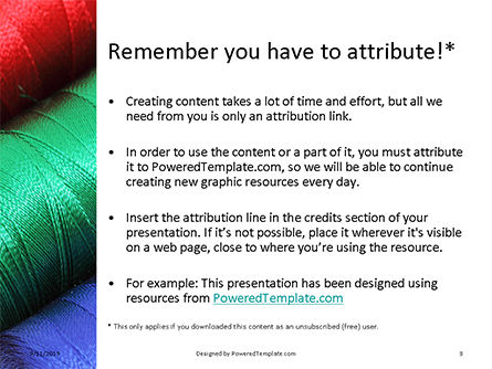 무료 파워포인트 템플릿 - 바느질 스레드 여러 가지 빛깔의 근접 촬영, 슬라이드 3, 15948, 직업/산업 — PoweredTemplate.com
