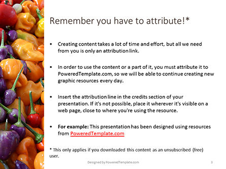 五颜六色的响铃甜椒免费PowerPoint模板, 幻灯片 3, 15950, Food & Beverage — PoweredTemplate.com