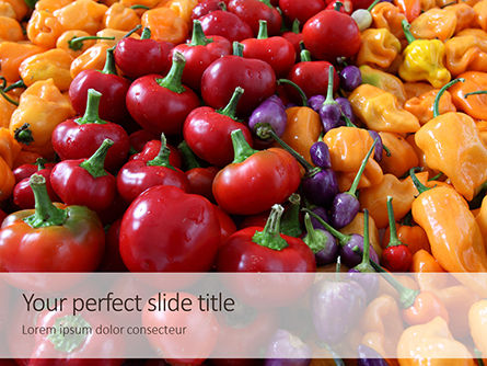 五颜六色的响铃甜椒免费PowerPoint模板, 免费 PowerPoint模板, 15950, Food & Beverage — PoweredTemplate.com