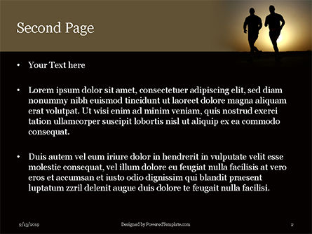 Lopende Mensen Silhouetten PowerPoint Template, Dia 2, 15962, Sport — PoweredTemplate.com