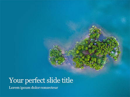 Tropical Island from Above Presentation, Free PowerPoint Template, 15964, Nature & Environment — PoweredTemplate.com