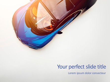 Top View of Blue Car Presentation, PowerPoint Template, 15976, Cars and Transportation — PoweredTemplate.com