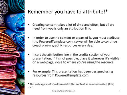Plantilla de PowerPoint gratis - montón de alfombras de colores, Diapositiva 3, 15979, Profesiones/ Industria — PoweredTemplate.com