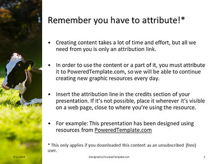 Modello PowerPoint - Una mucca gloriosa su un campo verde, Slide 3, 15981, Agricoltura — PoweredTemplate.com