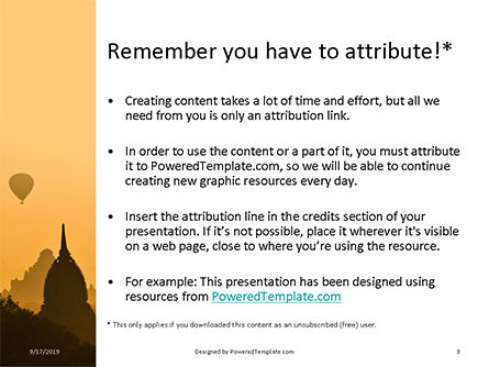 Plantilla de PowerPoint - globos de aire caliente sobre antigua pagoda en bagan, Diapositiva 3, 15982, Construcción — PoweredTemplate.com