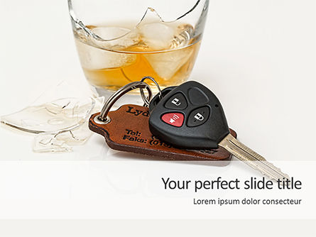 Alcoholic Drink and Car Keys on Table Presentation, Free PowerPoint Template, 15995, Legal — PoweredTemplate.com