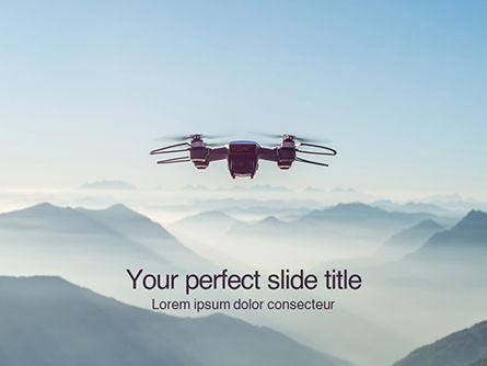 Unmanned Aerial Vehicle Flying in the Sky Presentation, Free PowerPoint Template, 15997, Technology and Science — PoweredTemplate.com