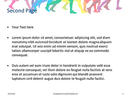 Farbige silhouetten von rennenden menschen PowerPoint Vorlage, Folie 2, 16001, Menschen — PoweredTemplate.com