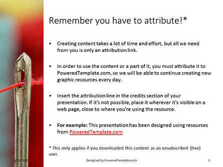 파워포인트 템플릿 - 바늘 눈을 통해가는 붉은 실, 슬라이드 3, 16003, 직업/산업 — PoweredTemplate.com