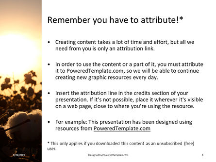 Plantilla de PowerPoint gratis - salida del sol sobre un campo de algodón, Diapositiva 3, 16006, Naturaleza y medio ambiente — PoweredTemplate.com