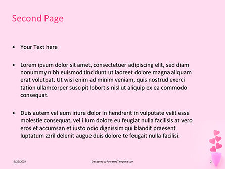 Modelo do PowerPoint - copo menstrual com corações no fundo rosa, Deslizar 2, 16009, Médico — PoweredTemplate.com