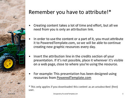 Plantilla de PowerPoint - tractor de juguete en arena, Diapositiva 3, 16018, Utilidades / Industrial — PoweredTemplate.com