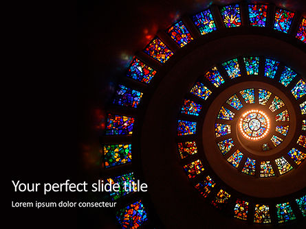 Spiral Stained Glass Window Presentation, 16024, Art & Entertainment — PoweredTemplate.com