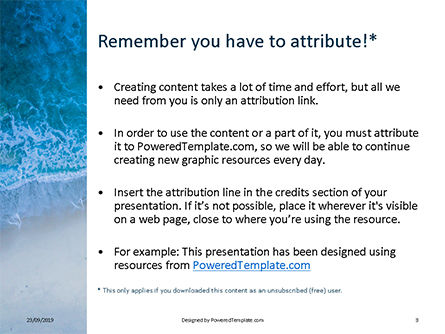 Plantilla de PowerPoint - espuma de surf océano, Diapositiva 3, 16028, Naturaleza y medio ambiente — PoweredTemplate.com