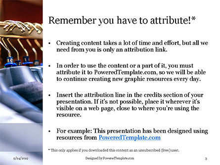 Plantilla de PowerPoint gratis - fila de hombres chaquetas de traje en perchas, Diapositiva 3, 16030, Profesiones/ Industria — PoweredTemplate.com