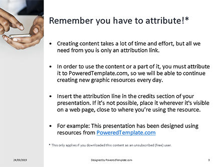 Modèle PowerPoint de afro américain à l'aide de smartphone, Diapositive 3, 16032, Télécommunications — PoweredTemplate.com