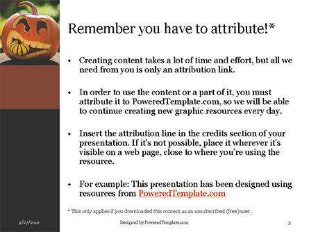 Modèle PowerPoint de citrouille d'halloween sculptée, Diapositive 3, 16039, Fêtes / Grandes occasions — PoweredTemplate.com