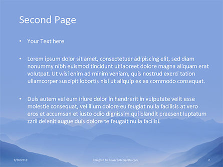 Modello PowerPoint - Picchi di montagna nella nebbia blu del mattino, Slide 2, 16043, Natura & Ambiente — PoweredTemplate.com