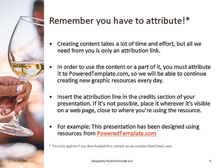 Modèle PowerPoint gratuit de cliquetis avec du vin blanc et du grillage, Diapositive 3, 16044, Food & Beverage — PoweredTemplate.com