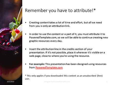 Plantilla de PowerPoint gratis - cóctel con jugo de granada y limón, Diapositiva 3, 16047, Food & Beverage — PoweredTemplate.com