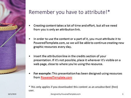 Modèle PowerPoint de fleurs et outils de couture, Diapositive 3, 16048, Carrière / Industrie — PoweredTemplate.com