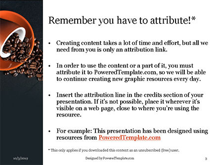 Modello PowerPoint - Coffee beans spilled from a cup, Slide 3, 16054, Food & Beverage — PoweredTemplate.com