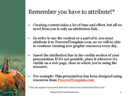Small Pumpkin in the Grass Presentation, Slide 3, 16055, Food & Beverage — PoweredTemplate.com