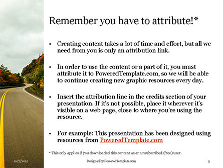 Modèle PowerPoint gratuit de spectaculaire road trip en automne, Diapositive 3, 16062, Nature / Environnement — PoweredTemplate.com