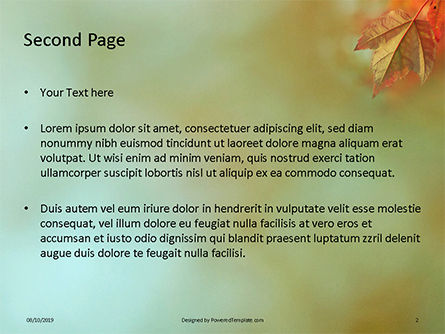 Maple Leaf In De Herfst Gratis Powerpoint Template, Dia 2, 16064, Natuur & Milieu — PoweredTemplate.com