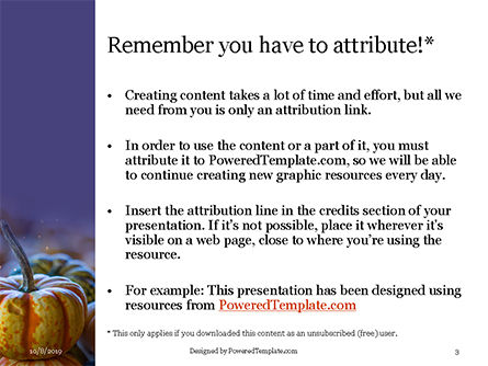 Modèle PowerPoint gratuit de mini citrouilles au marché fermier, Diapositive 3, 16065, Fêtes / Grandes occasions — PoweredTemplate.com