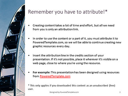 Riesenrad mit blauem himmel Kostenlose PowerPoint Vorlage, Folie 3, 16070, Art & Entertainment — PoweredTemplate.com