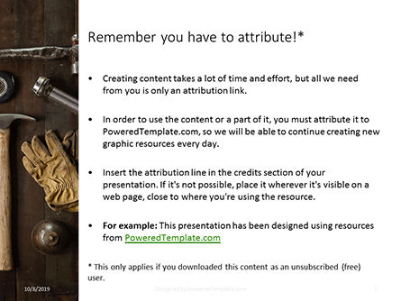 Templat PowerPoint Gratis Set Alat Bekas Yang Digunakan, Slide 3, 16078, Utilitas/Industri — PoweredTemplate.com