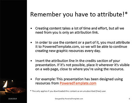 Modèle PowerPoint gratuit de diwali diya, Diapositive 3, 16080, Fêtes / Grandes occasions — PoweredTemplate.com