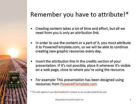 Plantilla de PowerPoint - cosecha al atardecer, Diapositiva 3, 16082, Tecnología y ciencia — PoweredTemplate.com