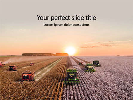 Harvest at Sunset Presentation, PowerPoint Template, 16082, Technology and Science — PoweredTemplate.com