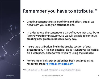 Plantilla de PowerPoint - truenos y relámpagos durante la tormenta de verano, Diapositiva 3, 16087, Naturaleza y medio ambiente — PoweredTemplate.com