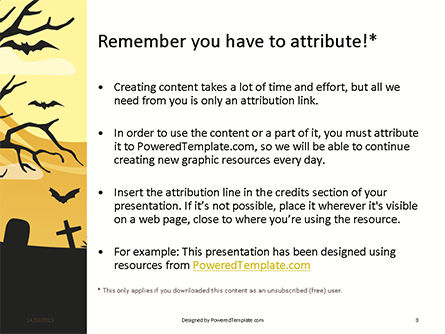 Templat PowerPoint Siluet Halloween, Slide 3, 16088, Liburan/Momen Spesial — PoweredTemplate.com
