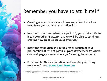 カラフルなインクの抽象化 - 無料PowerPointテンプレート, スライド 3, 16089, 抽象／テクスチャ — PoweredTemplate.com