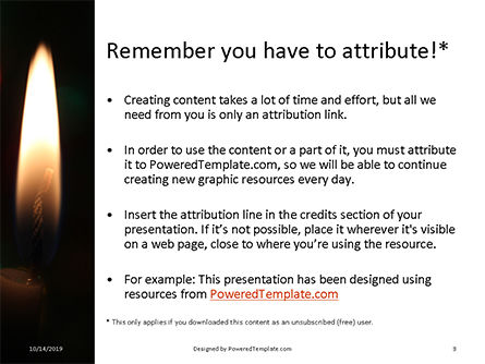 Modèle PowerPoint gratuit de flamme de bougie sur fond de bokeh, Diapositive 3, 16090, Fêtes / Grandes occasions — PoweredTemplate.com