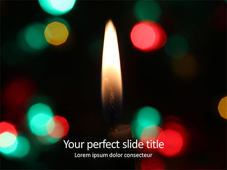 Candle Flame on Bokeh Background Presentation, Free PowerPoint Template, 16090, Holiday/Special Occasion — PoweredTemplate.com