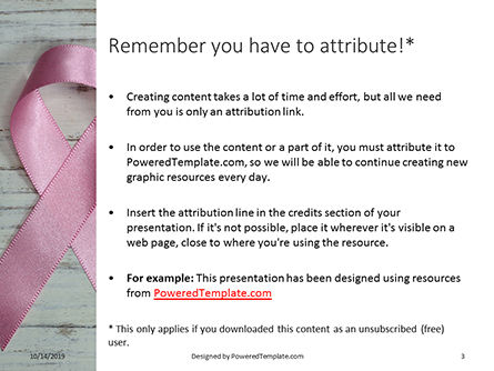 Modèle PowerPoint gratuit de ruban rose du cancer du sein sur fond en bois, Diapositive 3, 16094, Religion / Spirituel — PoweredTemplate.com