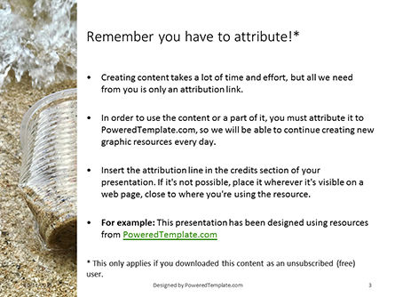 Modello PowerPoint Gratis - Bicchiere di plastica usato sulla sabbia, Slide 3, 16098, Natura & Ambiente — PoweredTemplate.com