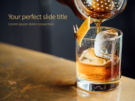 Whisky Cocktail PowerPoint Template, PowerPoint-sjabloon, 16099, Food & Beverage — PoweredTemplate.com