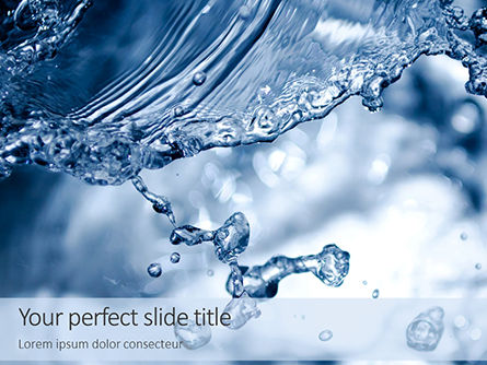 Closeup Water Splash Presentation, PowerPoint Template, 16100, Nature & Environment — PoweredTemplate.com