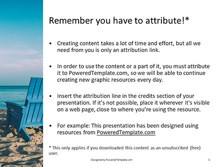 Modèle PowerPoint de deux chaises adirondack bleues sur la plage, Diapositive 3, 16104, Fêtes / Grandes occasions — PoweredTemplate.com