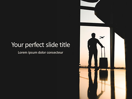 Waiting in the Airport Presentation, PowerPoint Template, 16105, Cars and Transportation — PoweredTemplate.com