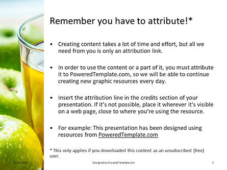 Plantilla de PowerPoint - jugo de manzana verde orgánico fresco, Diapositiva 3, 16106, Food & Beverage — PoweredTemplate.com
