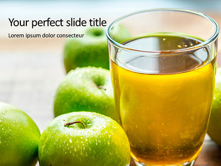 Fresh Organic Green Apple Juice Presentation, PowerPoint Template, 16106, Food & Beverage — PoweredTemplate.com