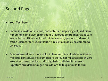 Grüne bambusbäume PowerPoint Vorlage, Folie 2, 16107, Natur & Umwelt — PoweredTemplate.com