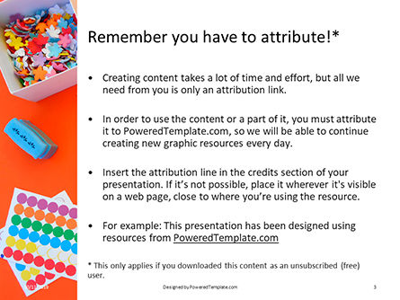 Plantilla de PowerPoint - manualidades con papel de colores, Diapositiva 3, 16110, Education & Training — PoweredTemplate.com